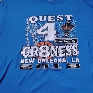 Gildan Blue Graphic Tee - Quest for Greatness